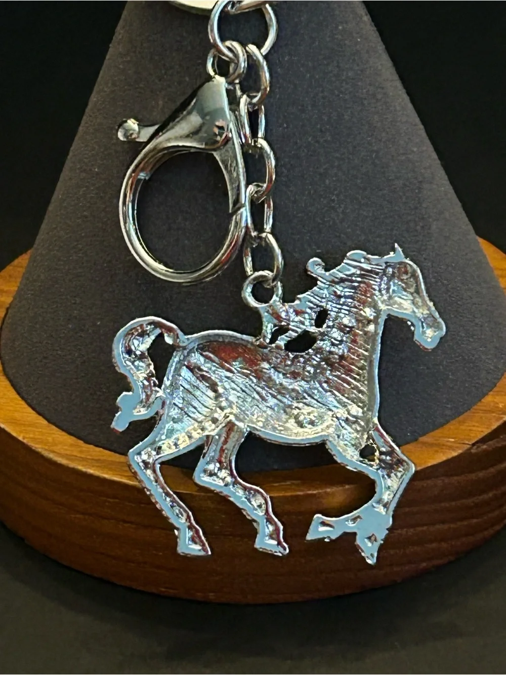 Gold or Silver Hardware w/Colorful Crystal Trotting Horse 🐎 Bag Charm Keychain